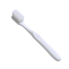 Simple White Toothbrush with Bristles for Oral Hygiene and Dental Care, Isolated Studio Product Shot