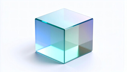 Glass Block Isolated on White Background for Construction and Design Photography