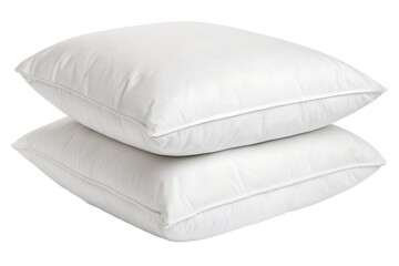 Two White Pillows Stacked and Isolated