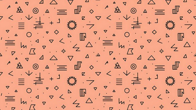 Retro Geometric Pattern on Peach Background abstract