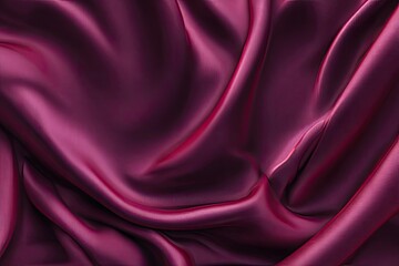 Close-up view of deep crimson silk fabric draped in flowing folds