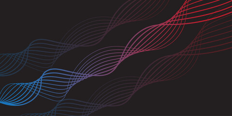 Abstract blue vector background illustration with a futuristic light wave pattern and curved lines