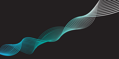 Abstract flowing blue waves form a technology-inspired digital business wallpaper with a light curve pattern and swirl lines