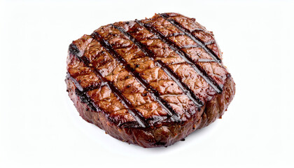 Grilled Meat Isolated on White Background for BBQ and Food Photography