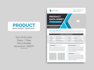 Product Data Sheet template design