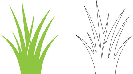 Grass Vector Logo On White Background – Minimal Nature Design
