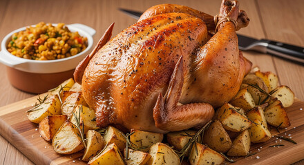 roasted chicken with potatoes