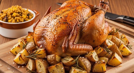 roasted chicken with potatoes