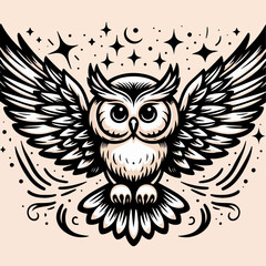 owl on a white background