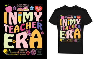 Playful Cat Silhouette Design for Back to School with In My Teacher Era Theme Perfect for Educators and Students with a Fun Modern Aesthetic silhouette