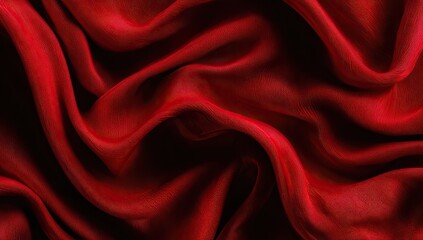 Deep crimson fabric, draped in soft folds