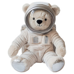 Cosmic Explorer: A plush teddy bear dressed as an astronaut, ready to embark on an interstellar journey, blending imagination and childhood wonder.