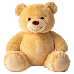 Fototapeta premium Cozy Companion: A soft, cuddly teddy bear, with a sweet smile, radiates warmth and comfort, evoking feelings of nostalgia and innocence. 