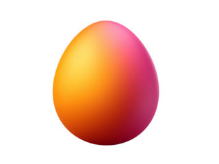 Gradient Pink Orange Yellow Egg Isolated easter egg isolated on a transparent background