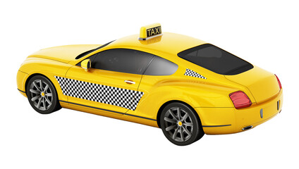 Fototapeta premium Luxurious business taxi car on transparent background. 3D illustration
