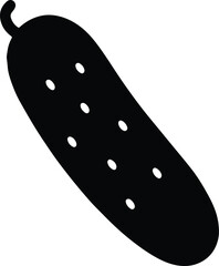 Silhouette cucumber vegetable simple icon design vector illustrator