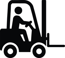 Silhouette forklift truck icon industrial vehicle equipment vector illustrator