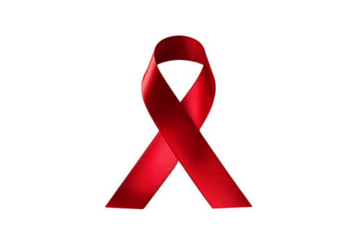 Red Ribbon AIDS Awareness Symbol aids awareness isolated on a transparent background
