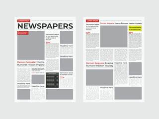 The Daily Newspaper template. News column articles newsprint magazine design. old newspaper and daily newspaper