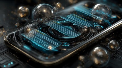 Obraz premium Futuristic ai chatbot conversation bubbles