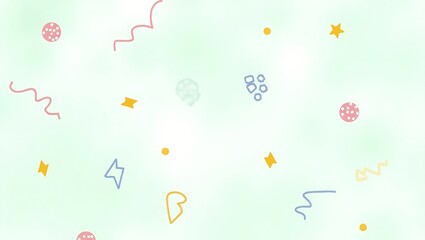 Cute and playful hand-drawn doodle pattern. Abstract background with pastel geometric shapes. Generative Ai.