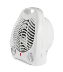 Modern electric fan heater isolated on white