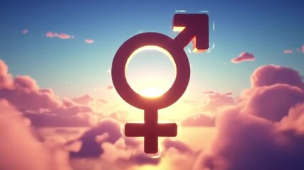 Transgender Symbol Against Cloudy Sky Background - Powered by Adobe