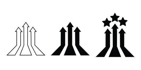 Business Growth Up Arrows Icon Set