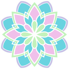 Pastel Floral Mandala with Geometric Accents