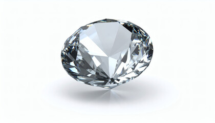 Uncut Raw Diamond Isolated on White Background for High-Quality Jewelry Photography and Design Use