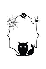 Halloween Frame Vector with Spooky Icons and Jack-o’-Lantern