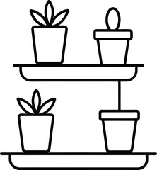vector illustration of a flower pot