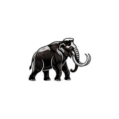 Mammoth icon logo flat vector design
