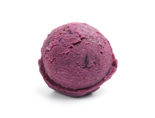 Delicious purple sorbet isolated on white. Refreshing dessert