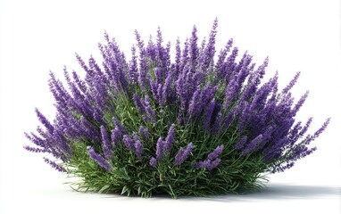 Fototapeta premium Lush lavender bush, vibrant purple flowers, healthy green foliage