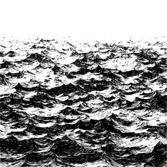 Fototapeta premium Monochromatic sea of waves with varying sizes and textures creating a dynamic water surface scene