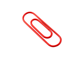 Red Paperclip on White – Bold, Minimalist Office Essential