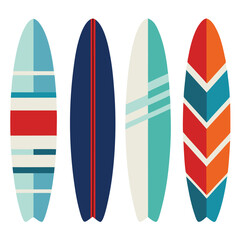 Colorful Surfboards with Geometric Patterns A Vibrant Collection for Summer Fun and Coastal Decor Beach Lifestyle and Artistic Design