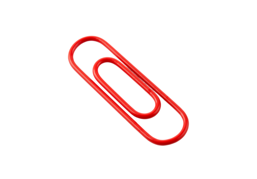 Red Paperclip on White – Bold, Minimalist Office Essential