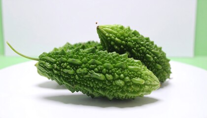 Fresh green bitter melons