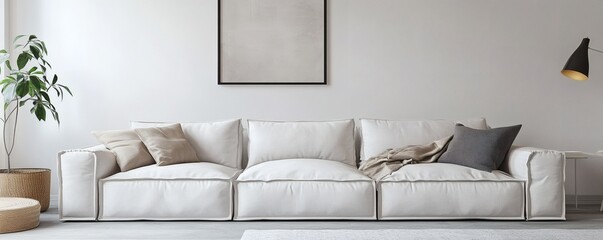 Contemporary sectional sofa in a minimalist living room.