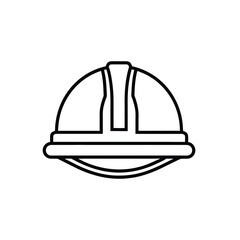 Minimalist Line Drawing of Hard Hat Front View Representing Safety Equipment