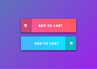 Obraz premium Add to Cart Button - Premium Block Design with Icon Collection