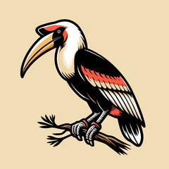 vector illustration of a toucan