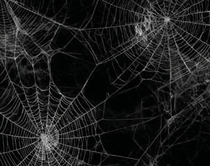 Fototapeta premium Spooky Spider Web: Dark Wall Backdrop 