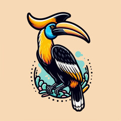 vector illustration of a toucan