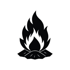 fire silhouette on transparent background 