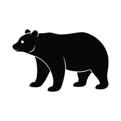 Bear silhouette on transparent background 