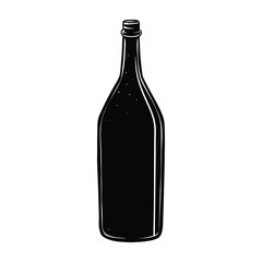 bottle silhouette on transparent background 