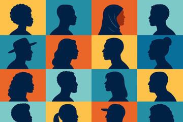 A collection of fifteen diverse portraits representing various individuals, embodying a range of ethnicities and personalities, is showcased in Diverse Profile Portraits